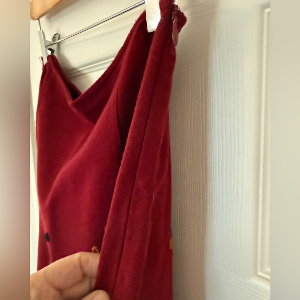 Anthropologie Sleeping On Snow maroon maxi blanket skirt - Picture 4 of 9
